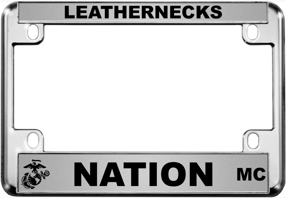 LEATHERNECKS - Metal Motorcycle License Plate Frame (s/b)